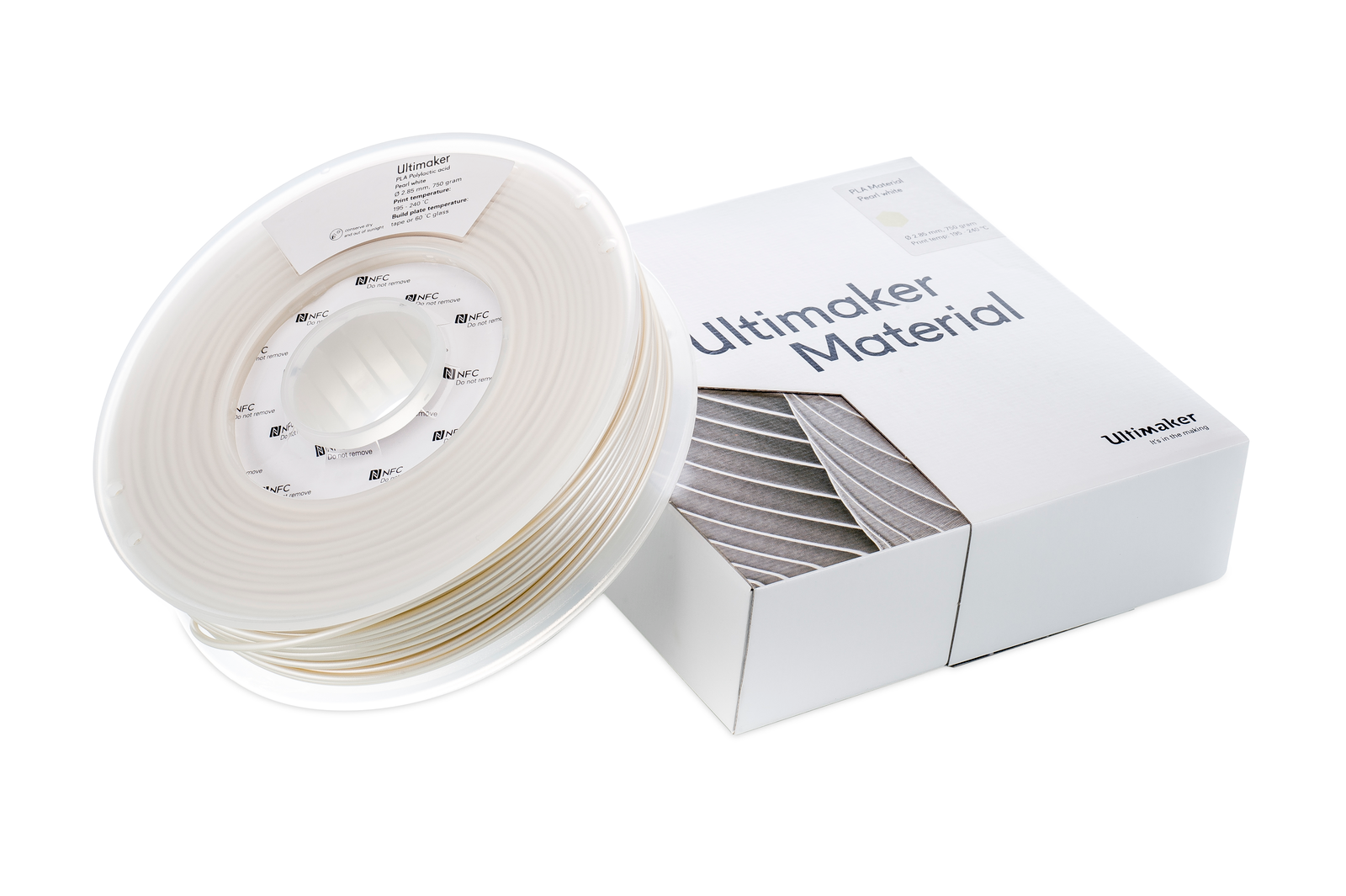 PLA pearl white (perlo baltumo) 2.85 mm, 0.750 g – UltiMaker