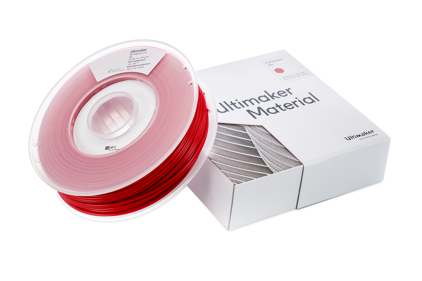 PLA red (raudonas) 2.85 mm, 0.750 g – UltiMaker