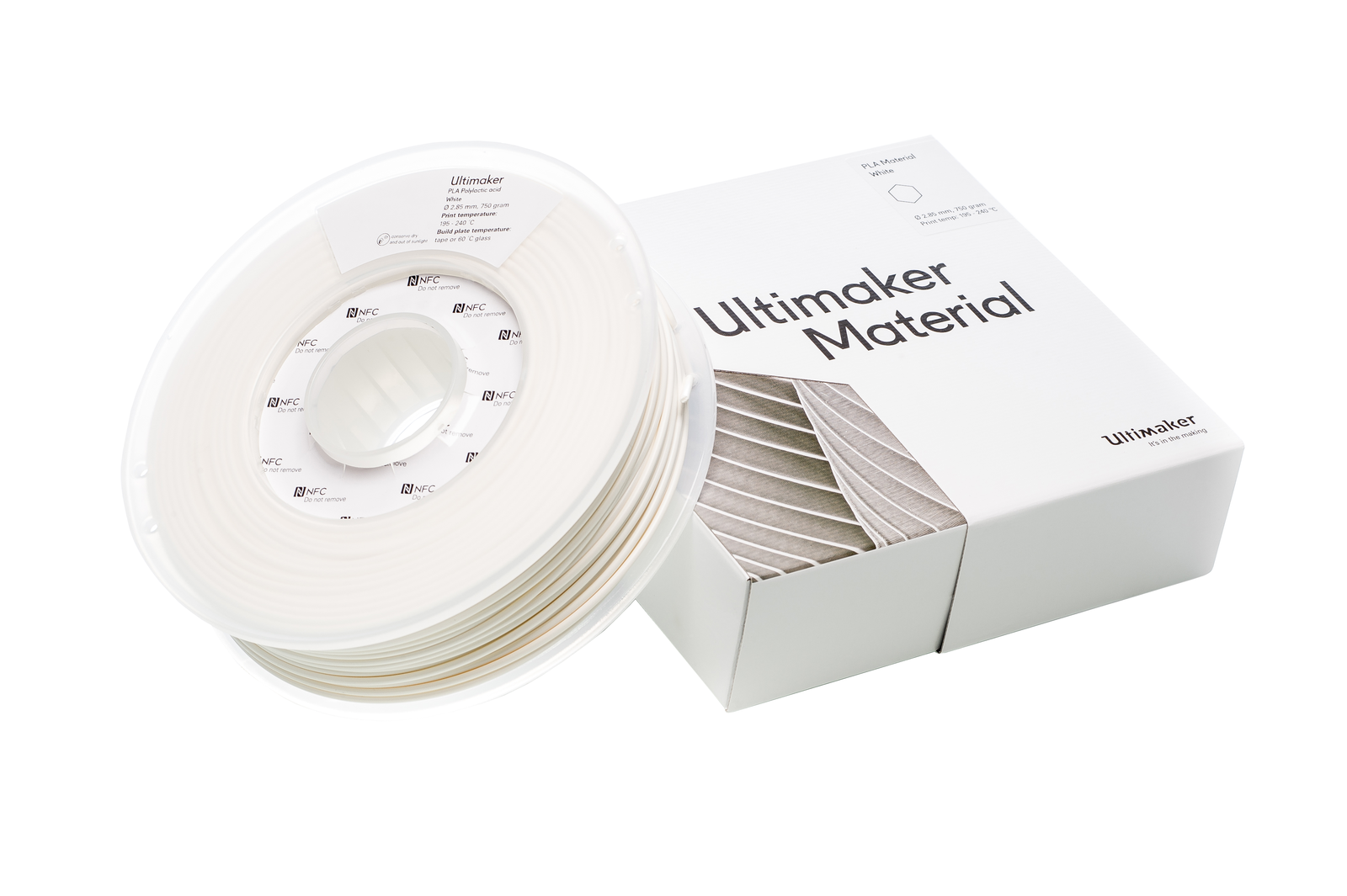 PLA white (baltas) 2.85 mm, 0.750 g – UltiMaker