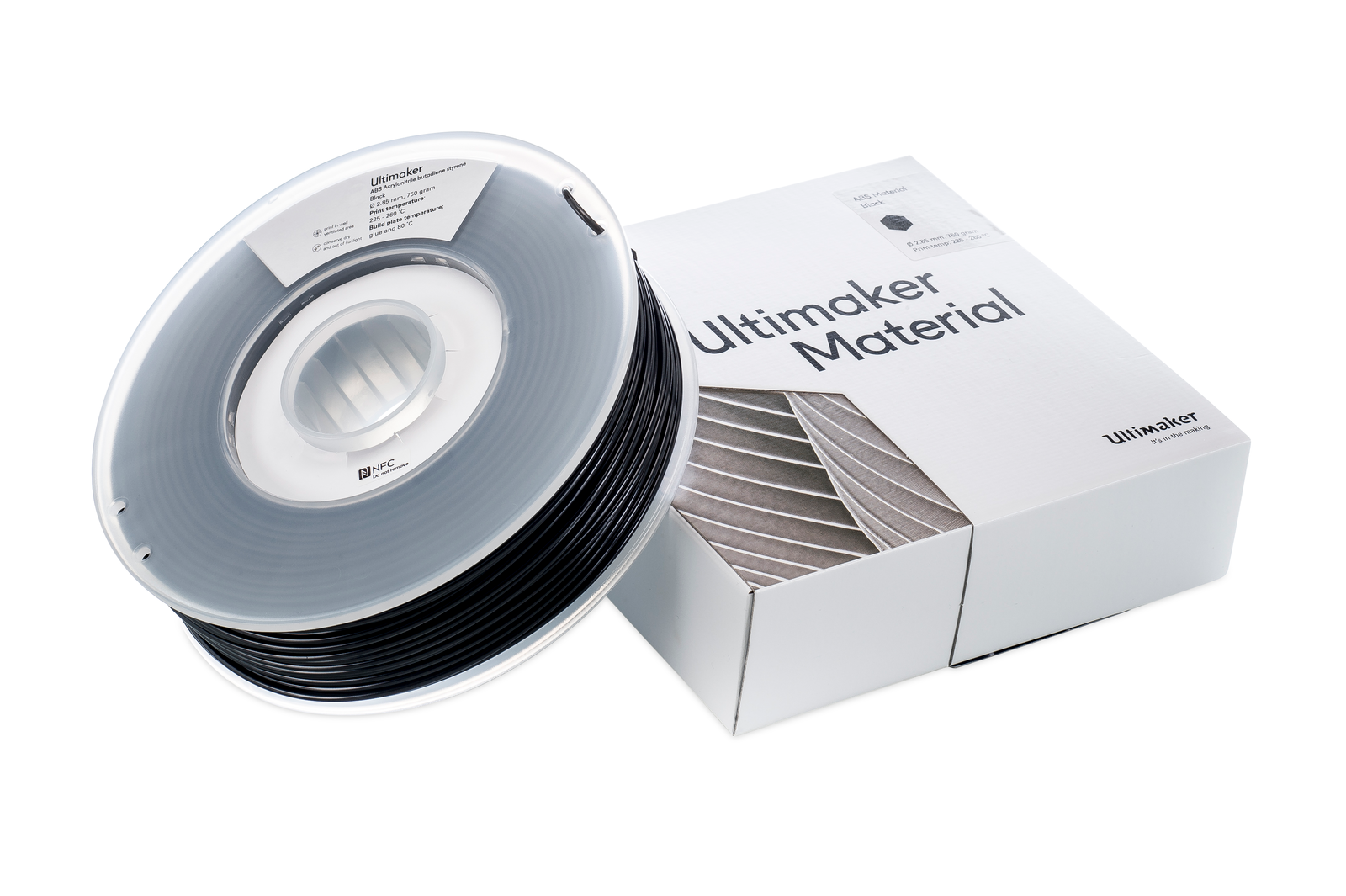 ABS black (juodas) 2.85 mm, 0.750 g – UltiMaker