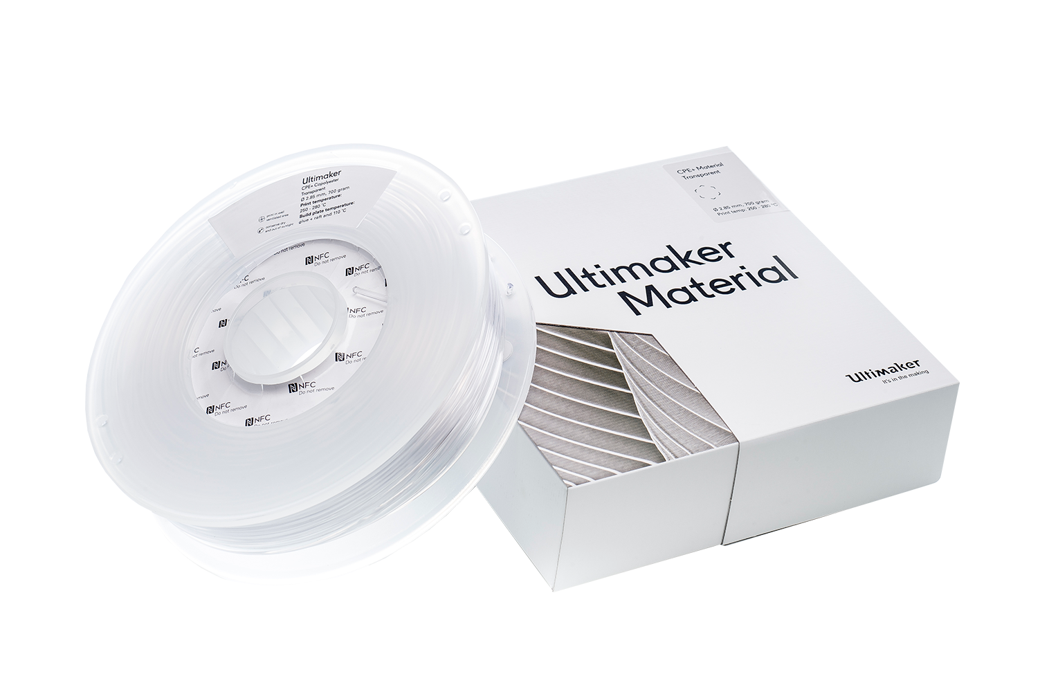 CPE+ transparent (skaidrus) 2.85 mm, 0.750 g – UltiMaker