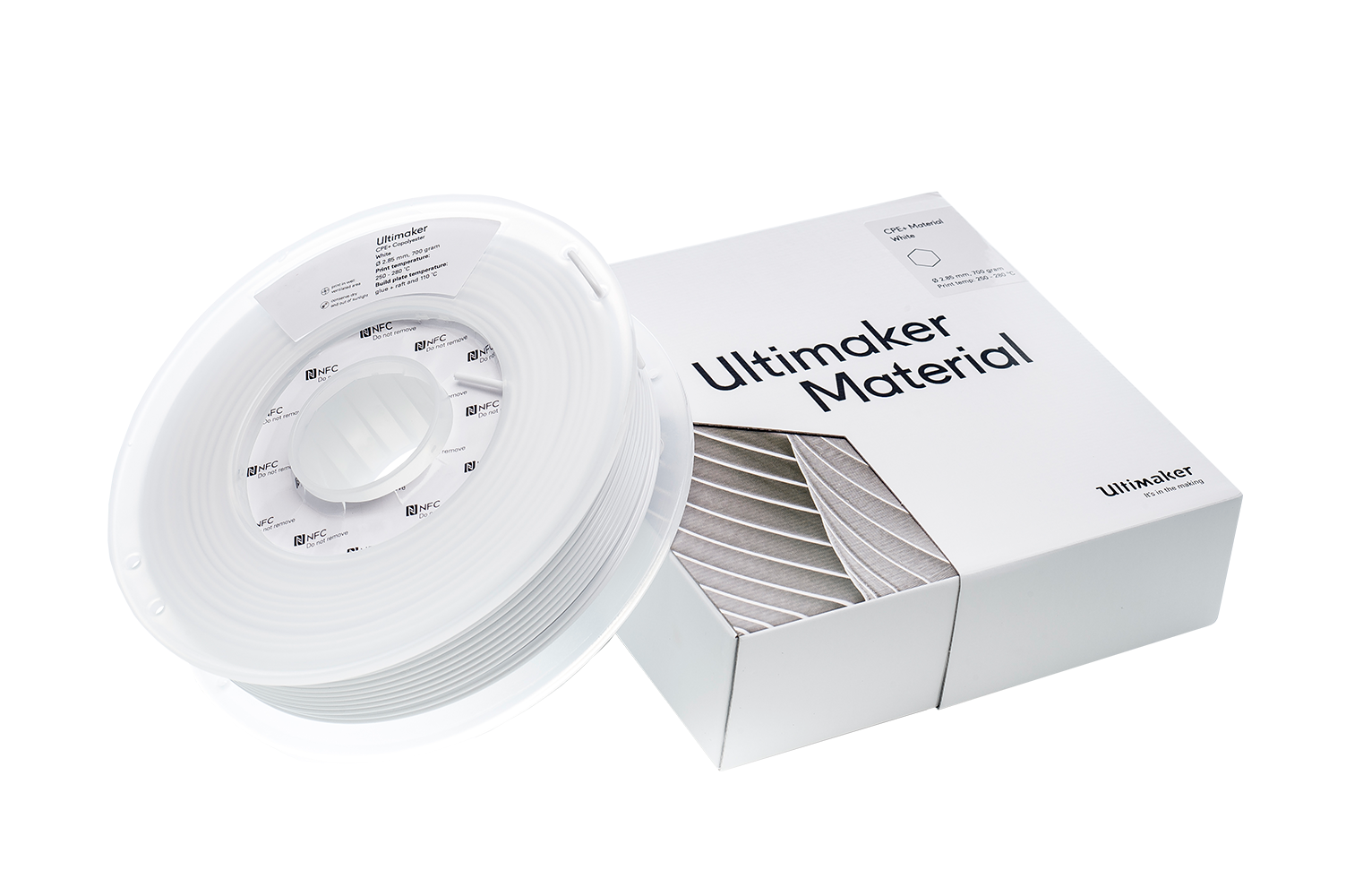 CPE+ white (baltas) 2.85 mm, 0.750 g – UltiMaker