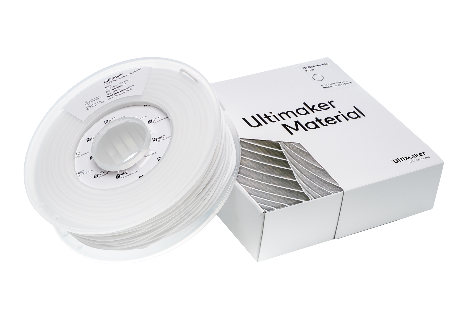TPU 95A white (baltas) 2.85 mm, 0.750 g – UltiMaker