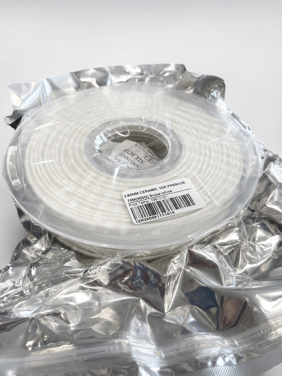 Ceramic snow white (baltas) 2,85 mm, 0,5 kg – 3DE Premium