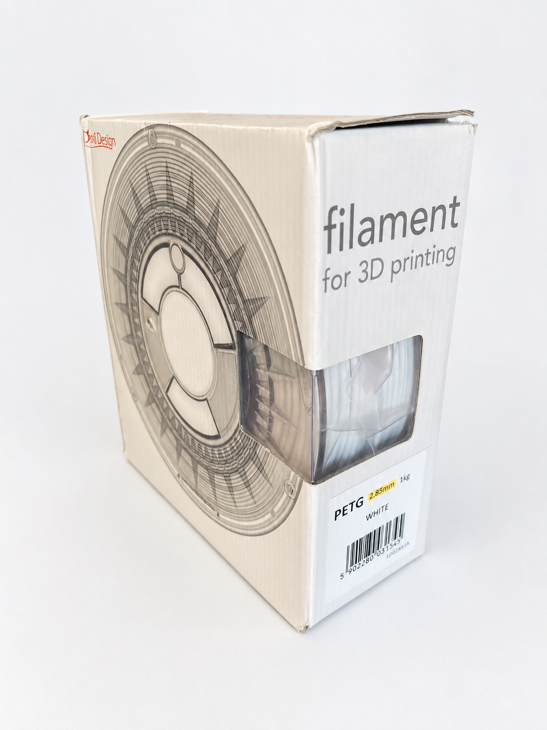 PETG white (baltas) 2,85 mm, 1 kg – Devil Design