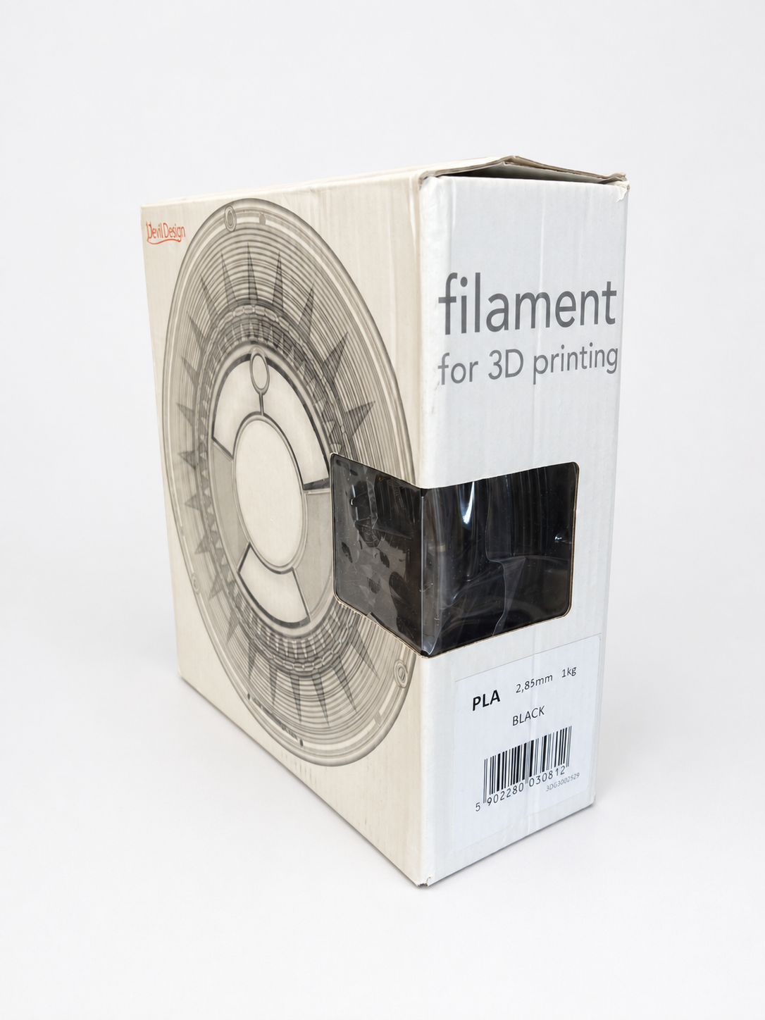 PLA black (juodas) 2,85 mm, 1 kg – Devil Design
