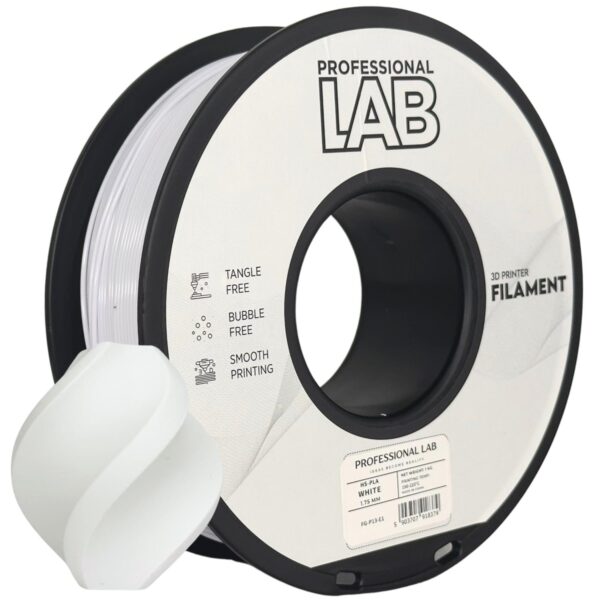 HS PLA white (balta) 1,75 mm, 1 kg – Prof. Lab