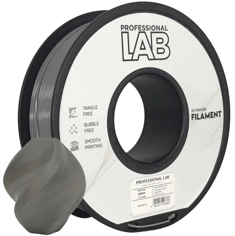 HS PLA Gray (pilkas) 1,75 mm, 1 kg – Prof. LAB