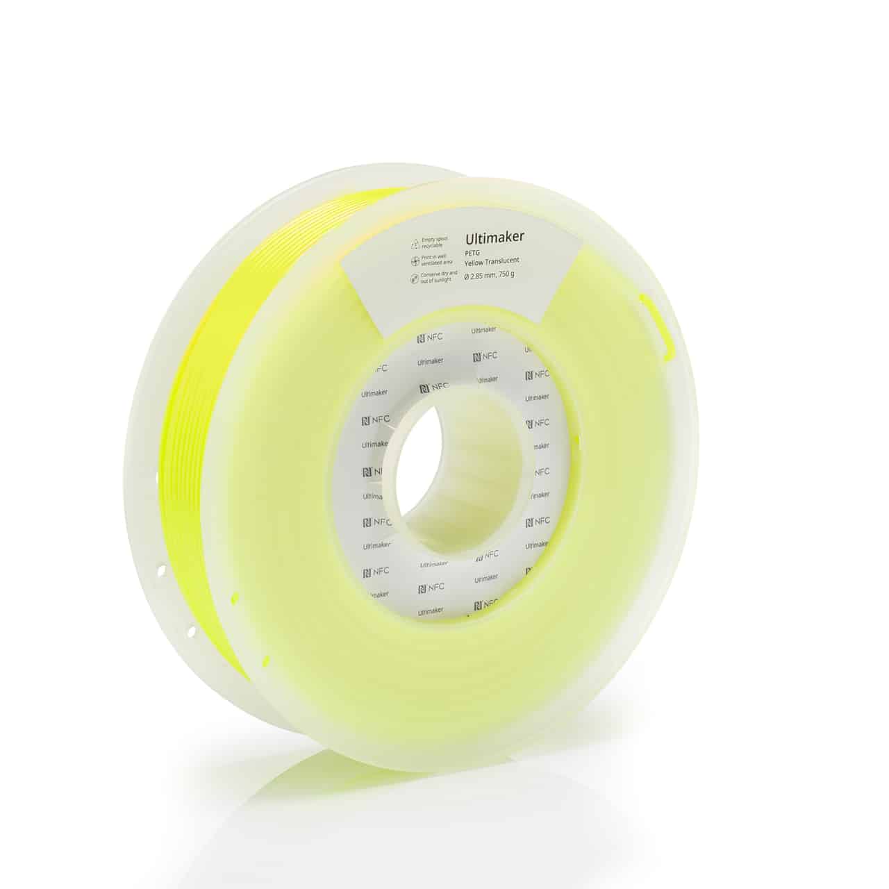 PETG Yellow Fluorescent (fluorescencinė geltona) 2,85 mm, 0,75 kg – UltiMaker