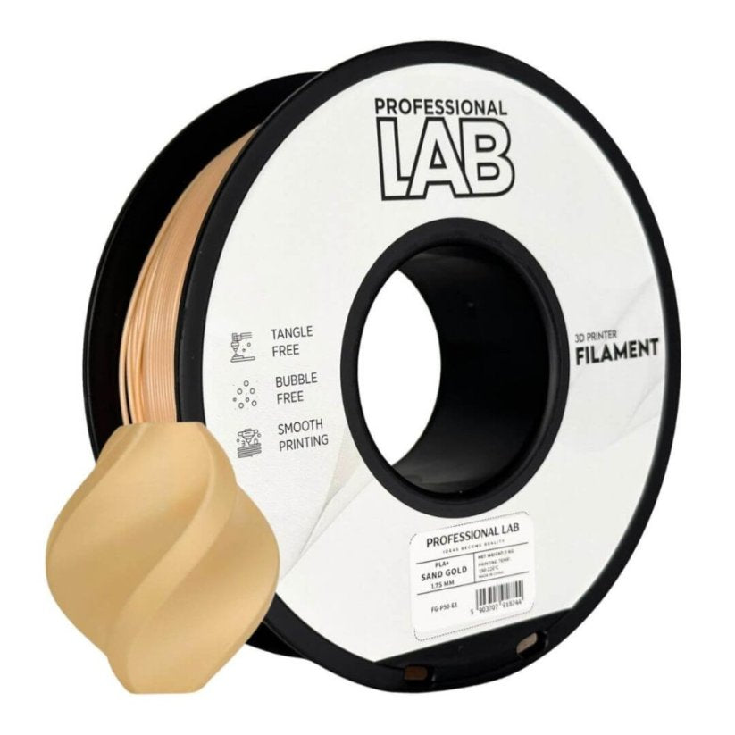 PLA+ Sand Gold (smėlio auksinė) 1,75 mm – Prof. Lab