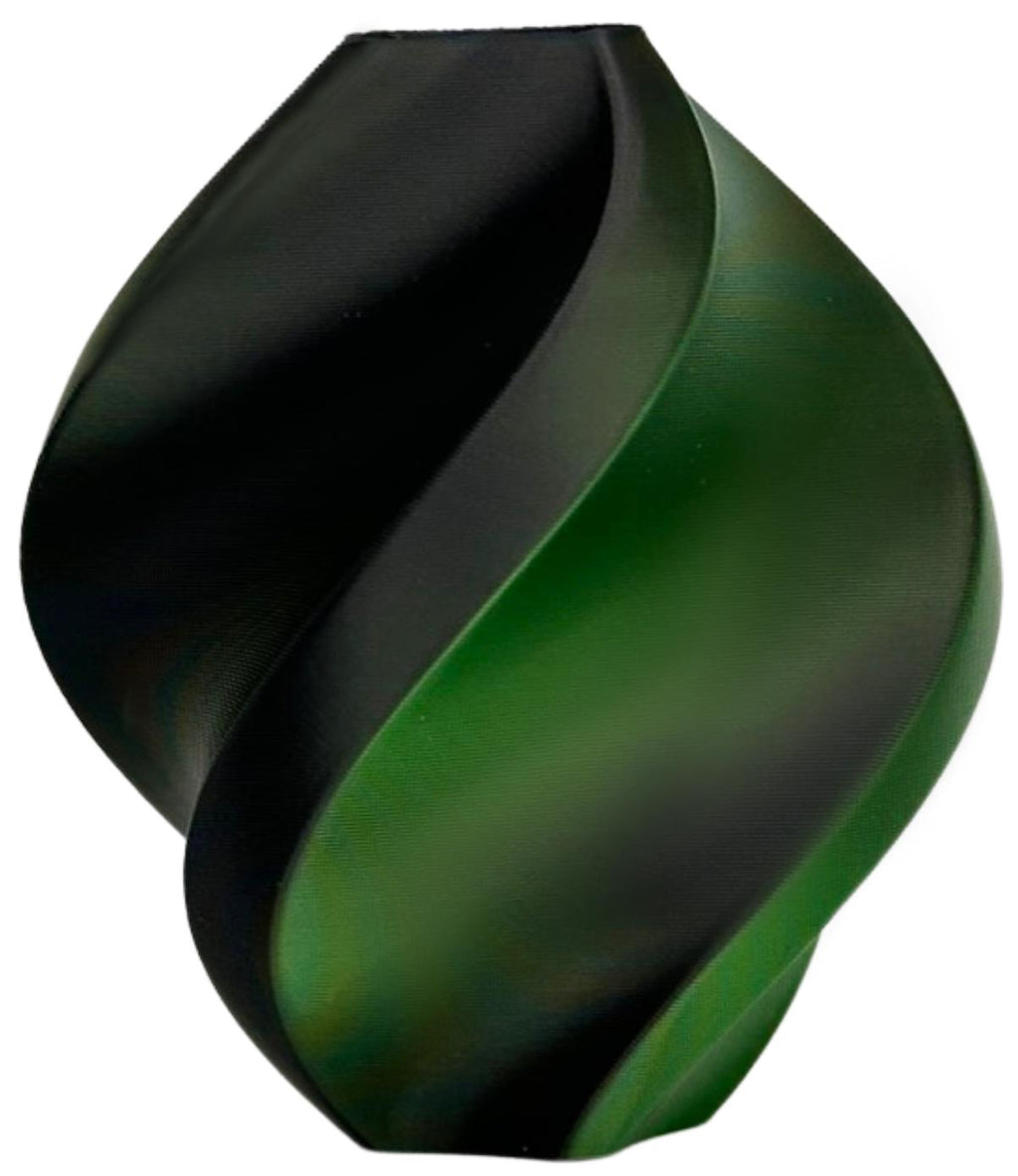 PLA silk dual color black green (juoda,žalia) 1,75 mm, 1 kg – Smart Print