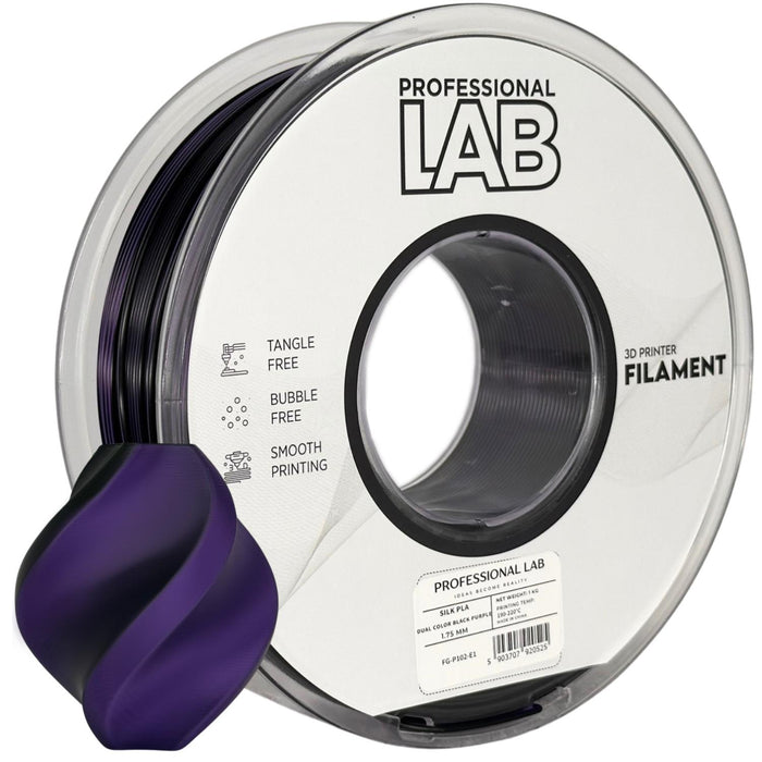 Silk PLA dual color black blue (juoda,mėlyna) 1,75 mm, 1 kg – Prof. Lab