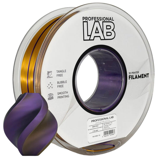 PLA silk tri color black gold purple (juoda, auksinė, violetinė) – Prof. Lab