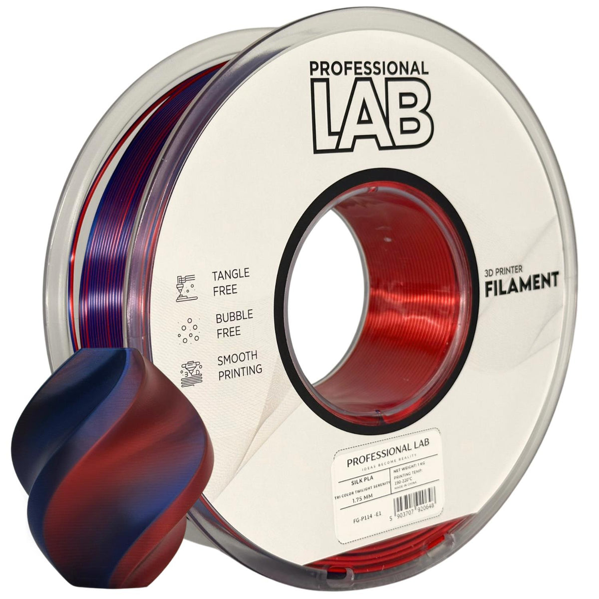 PLA Silk Dual Color "Twilight Serenity" (raspberry, dark blue) 1.75 mm, 1 kg – Prof. Lab