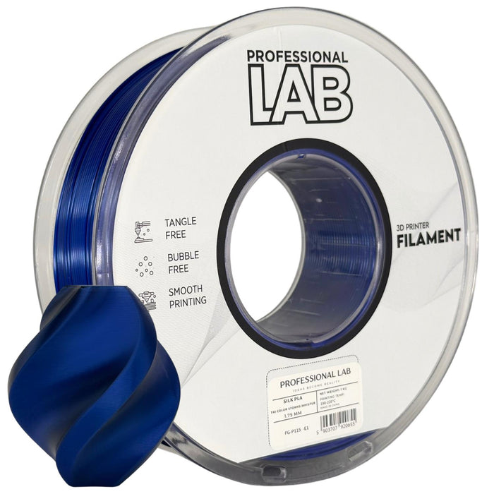 PLA silk tri colour ,,Storms Whisper'' (blue, graphite, silver) 1.75 mm, 1 kg – Prof. Lab 