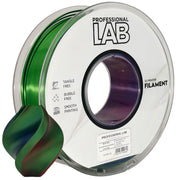 Silk PLA tri color red blue green (raudona,mėlyna,žalia) 1,75 mm, 1 kg – Prof. Lab