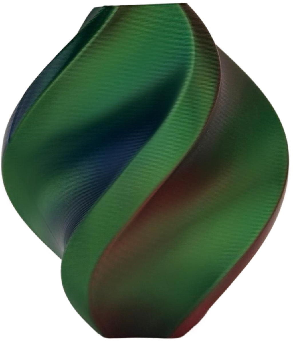 PLA silk tri color red blue green (raudona,mėlyna,žalia) 1,75 mm, 1 kg – Prof. Lab