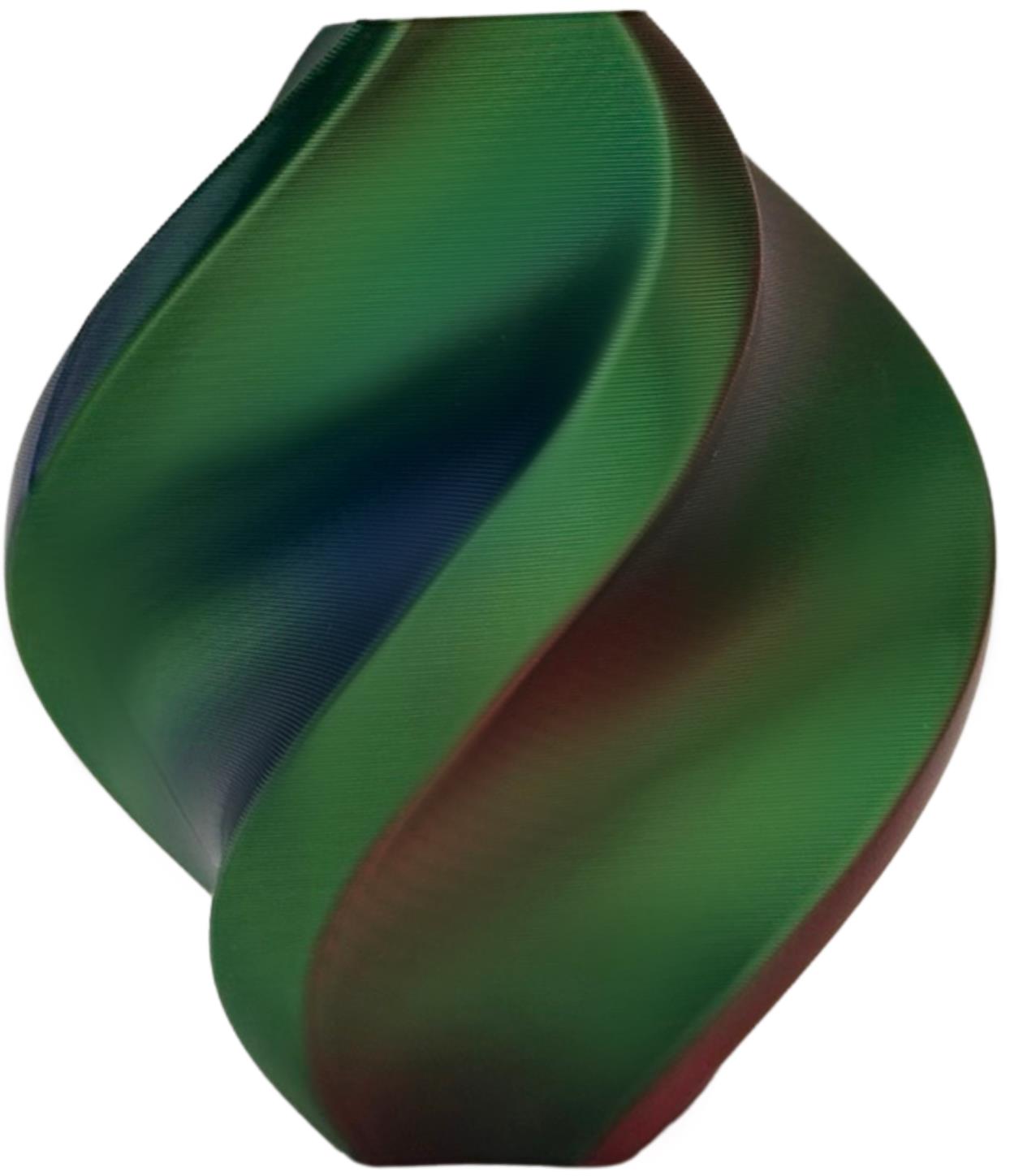 PLA silk tri color red blue green (raudona,mėlyna,žalia) 1,75 mm, 1 kg – Prof. Lab