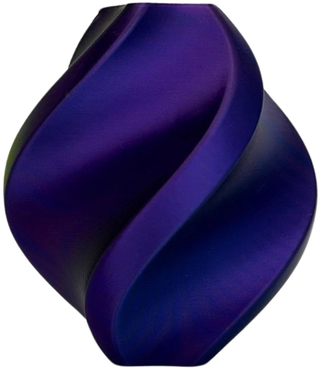 PLA silk tri color blue purple black (mėlyna, purpurinė, juoda) 1,75 mm, 1 kg – Prof. Lab