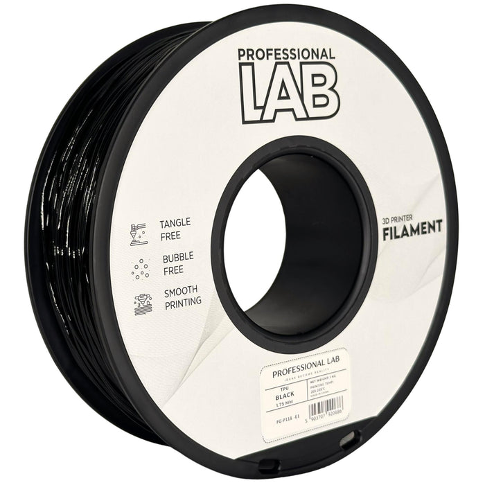 TPU Black (juodas) 1,75 mm, 1 kg – Prof. Lab