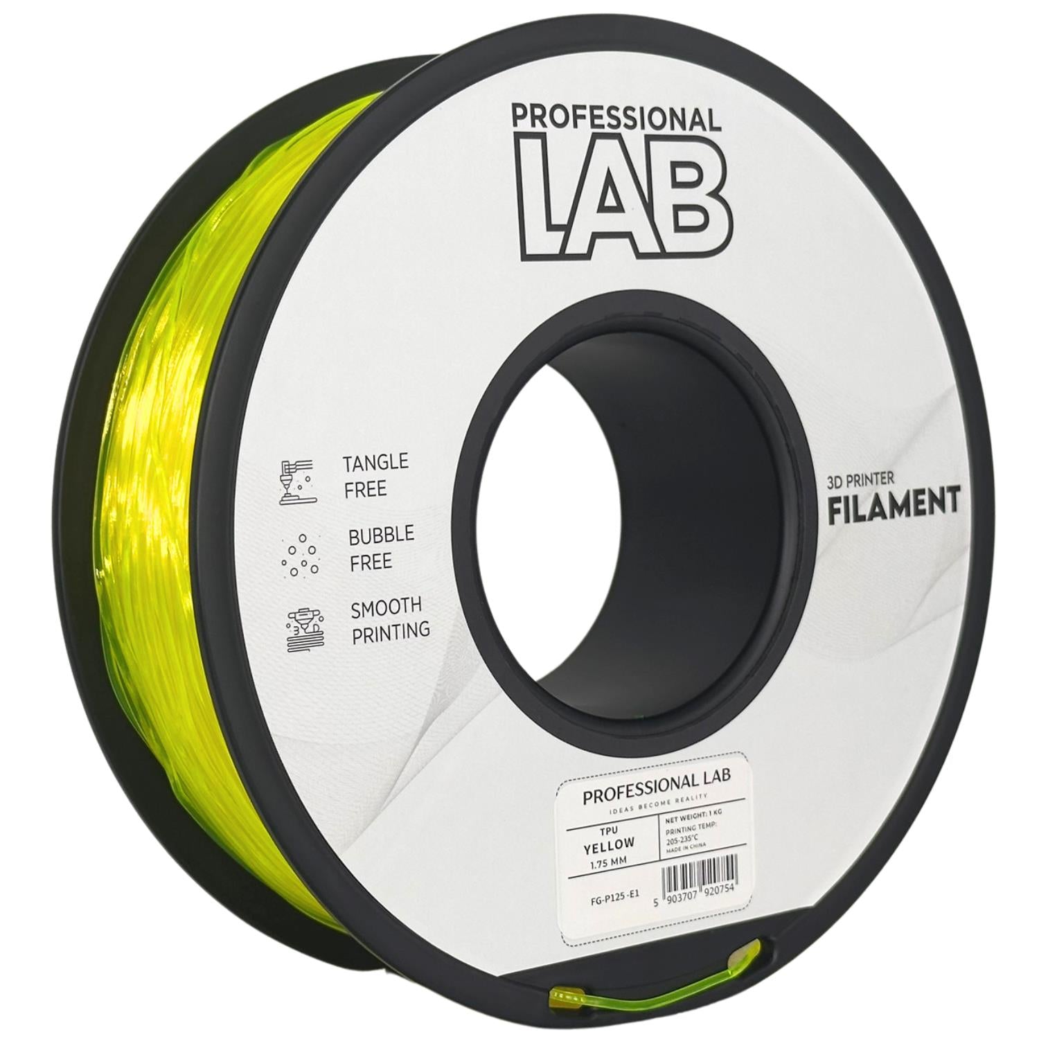 TPU Yellow (geltonas) 1,75 mm, 1 kg – Prof. Lab