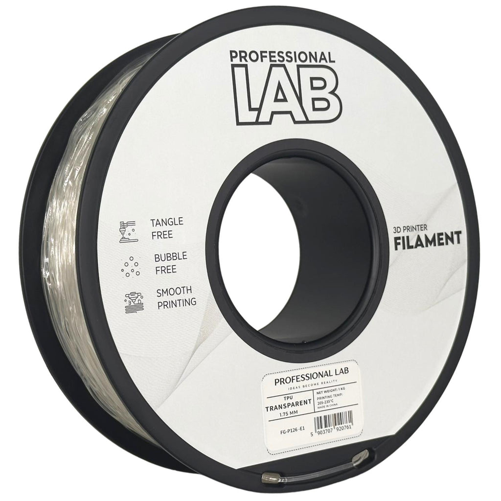 TPU Transparent (skaidrus) 1,75 mm, 1 kg – Prof. Lab