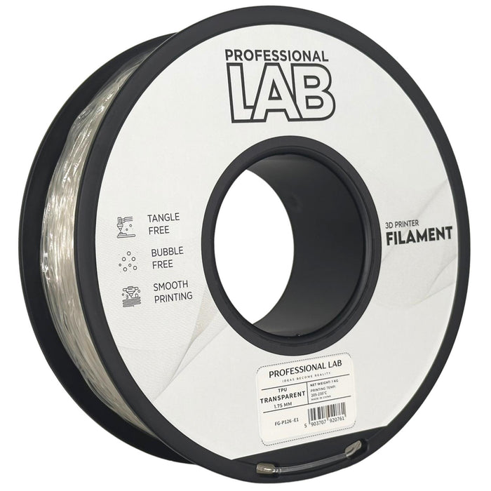 TPU Transparent (skaidrus) 1,75 mm, 1 kg – Prof. Lab
