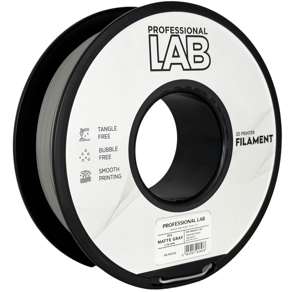 PLA Matte Gray (matinė pilka) 1,75 mm, 1 kg – Prof. Lab
