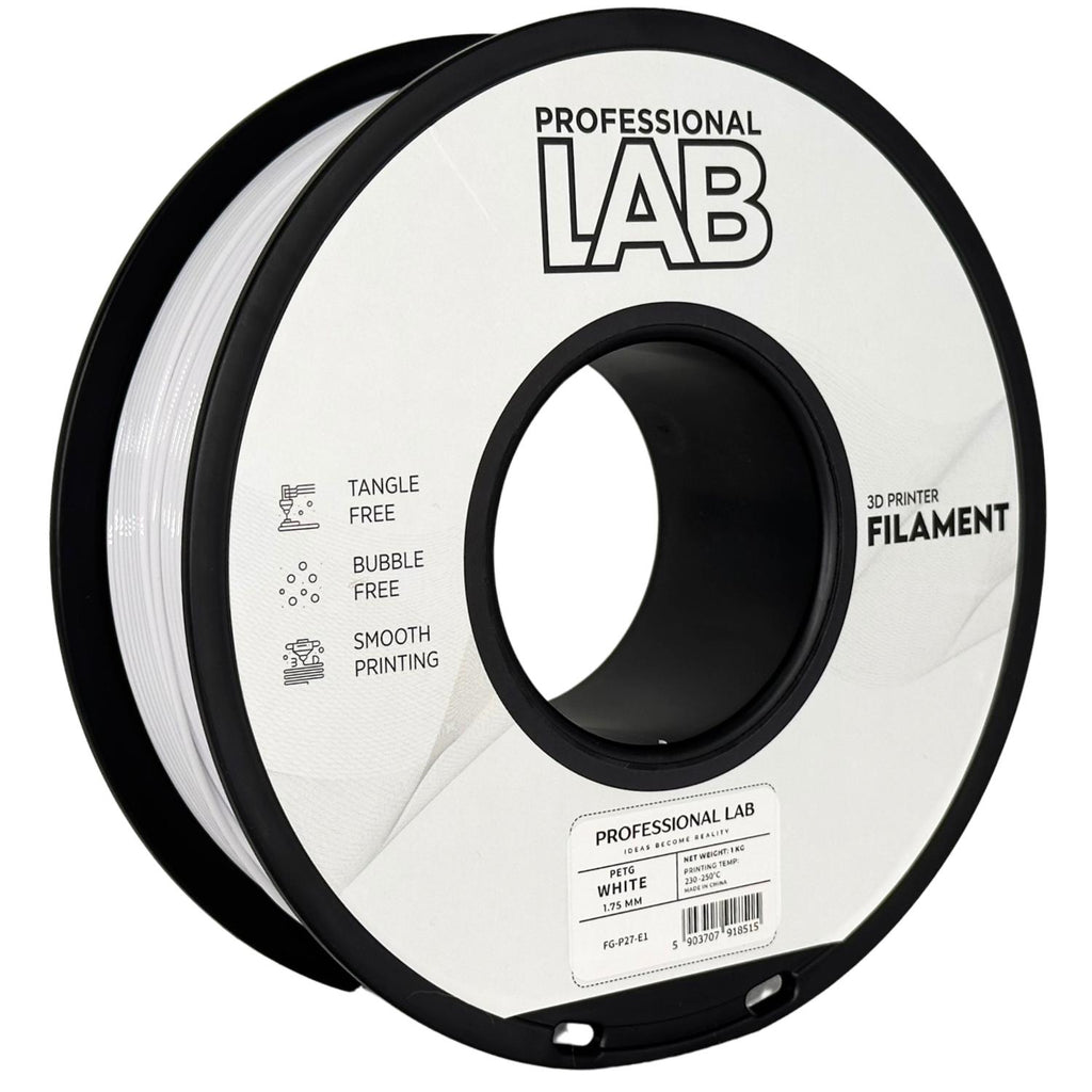 PETG White (baltas) 1,75 mm, 1 kg – Prof. Lab