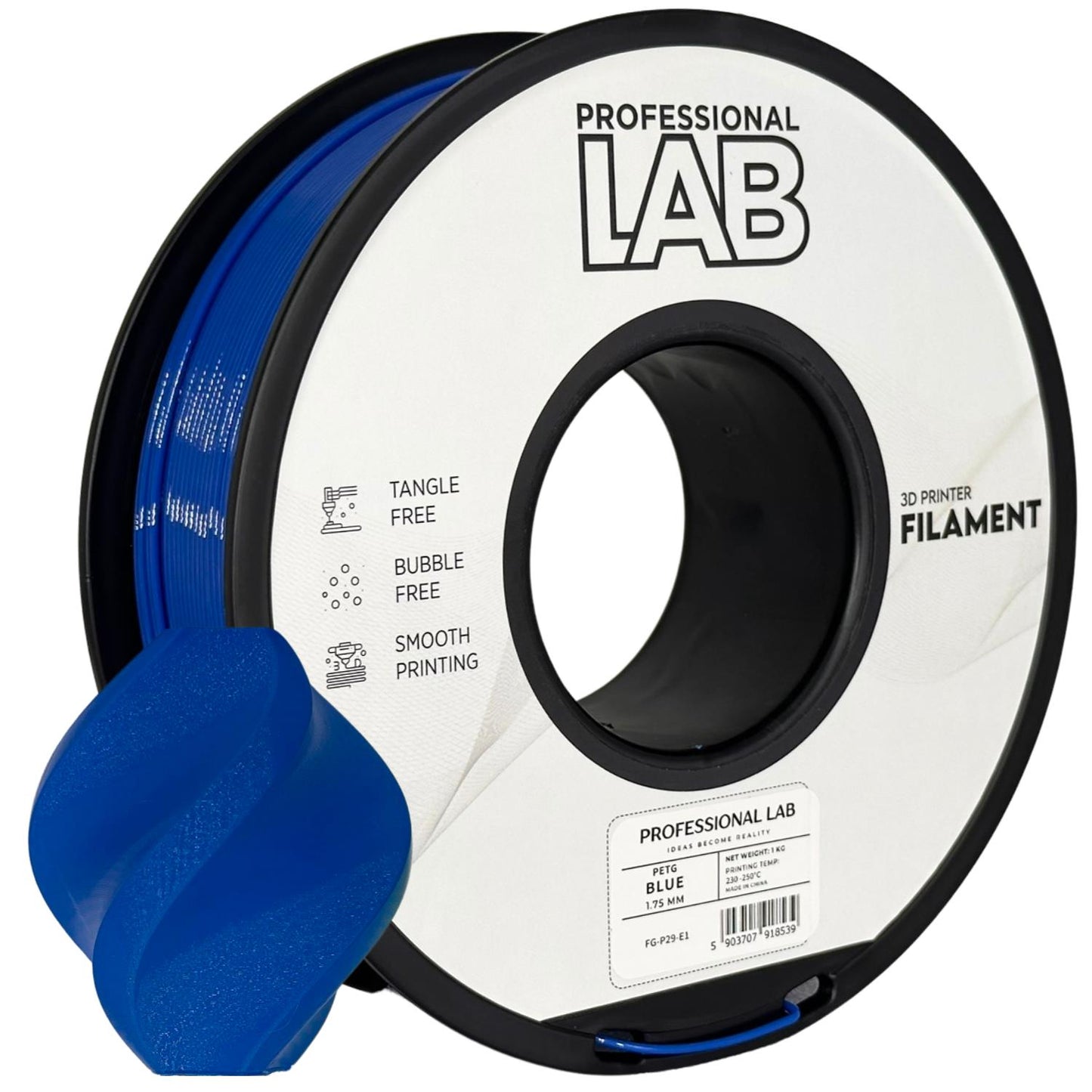 PETG blue (mėlynas) 1,75 mm, 1 kg  – Prof. Lab