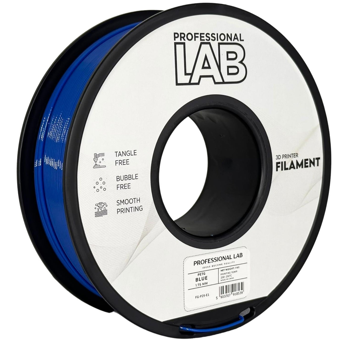 PETG blue (mėlynas) 1,75 mm, 1 kg  – Prof. Lab