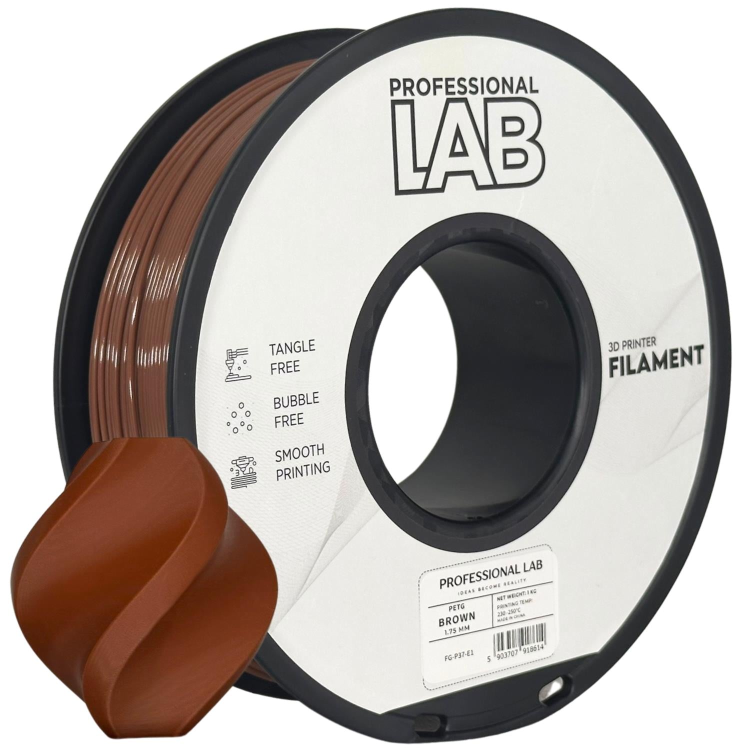 PETG brown (rudas) 1,75 mm, 1 kg – Prof. Lab