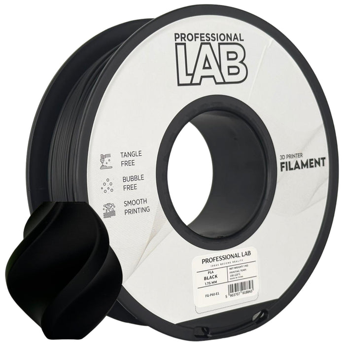 PLA black (juodas) 1,75 mm, 1 kg –  Prof. Lab