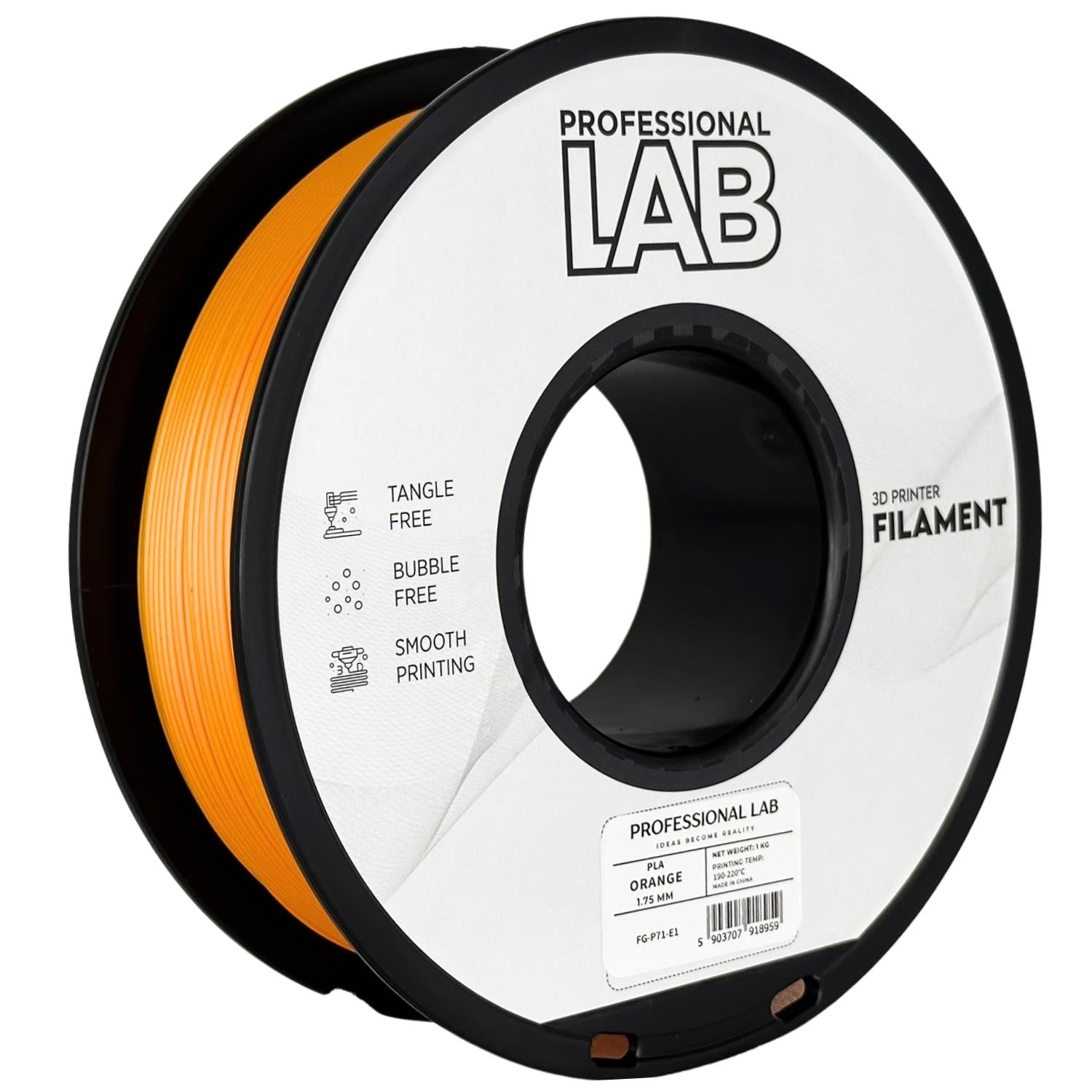 PLA+ Orange (oranžinė) 1,75 mm, 1 kg – Prof. Lab