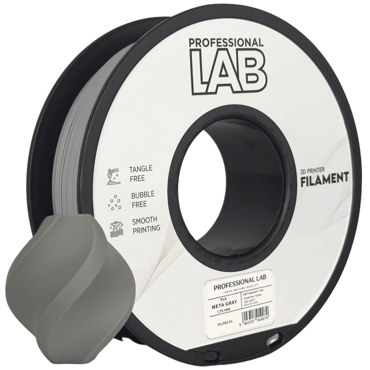 PLA Meta Gray (pilka) 1,75 mm, 1 kg – Prof. Lab