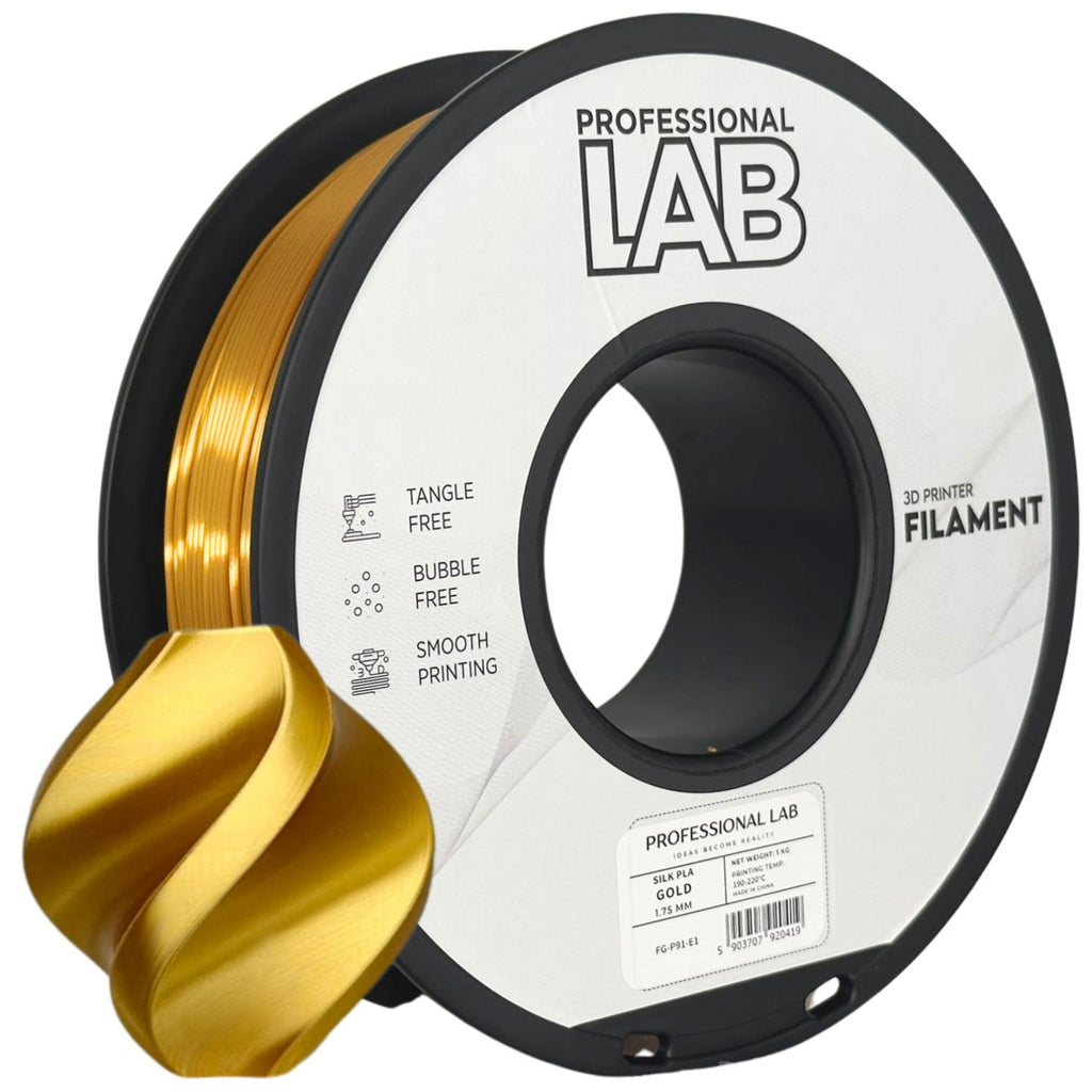 Silk PLA Gold (auksinė) 1,75 mm, 1 kg – Prof. Lab