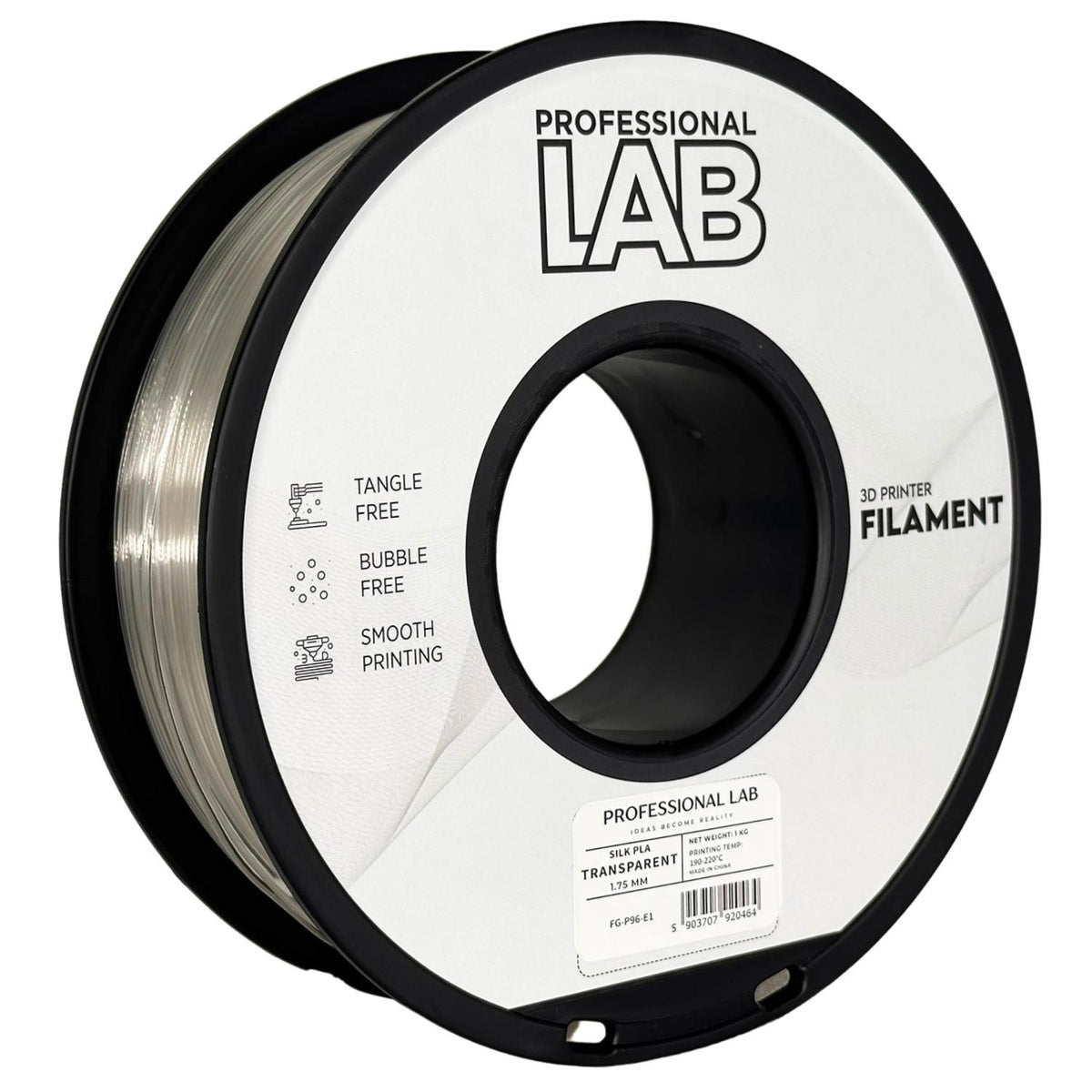 PLA silk transparent (transparent) 1.75 mm, 1 kg – Prof. Lab
