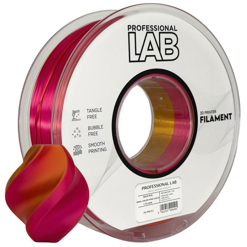 Silk PLA Dual Color Pink Gold (rožinė ir auksinė) 1,75 mm, 1 kg – Smart Print
