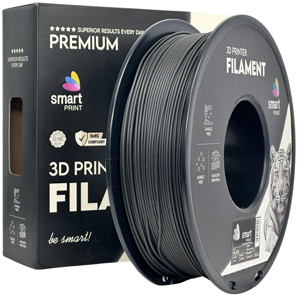 PLA Carbon Fiber Black 1.75 mm, 1 kg – Smart Print