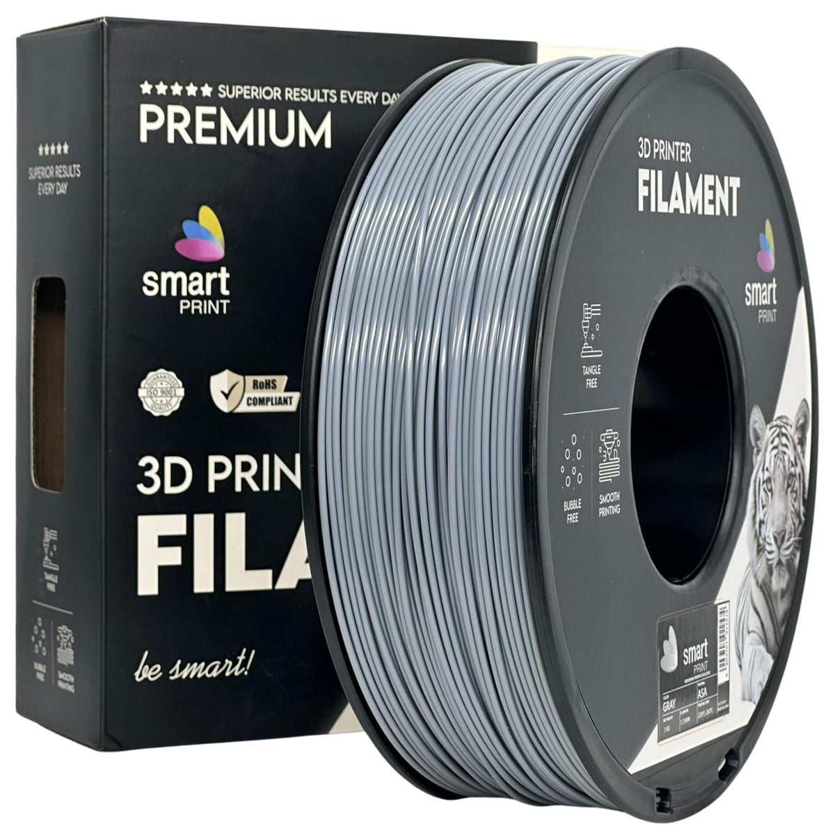 ASA Gray (pilkas) 1,75 mm, 1 kg – Smart Print