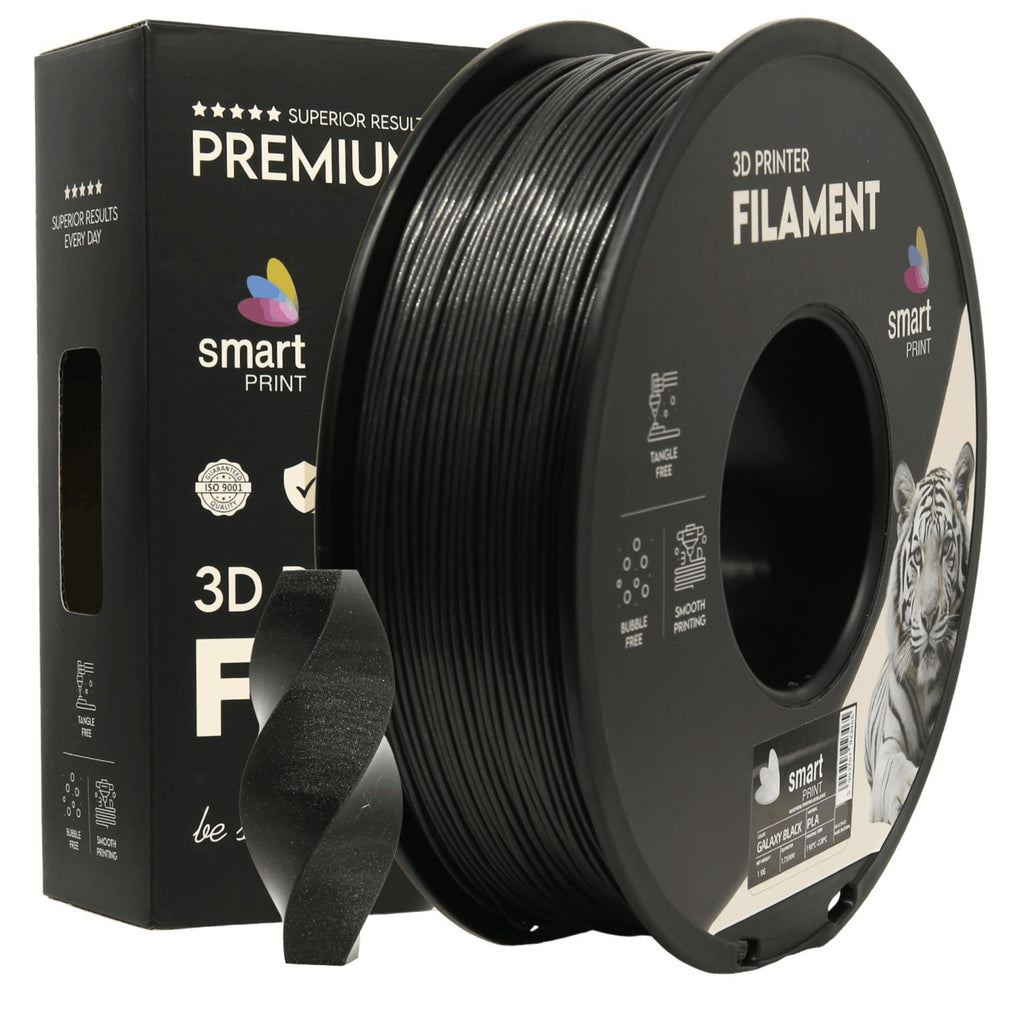 PLA Galaxy Black (galaktikos juodas) 1,75 mm, 1 kg – Smart Print