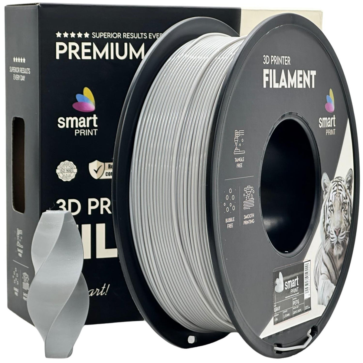 PETG gray 1.75 mm, 1 kg - Smart Print