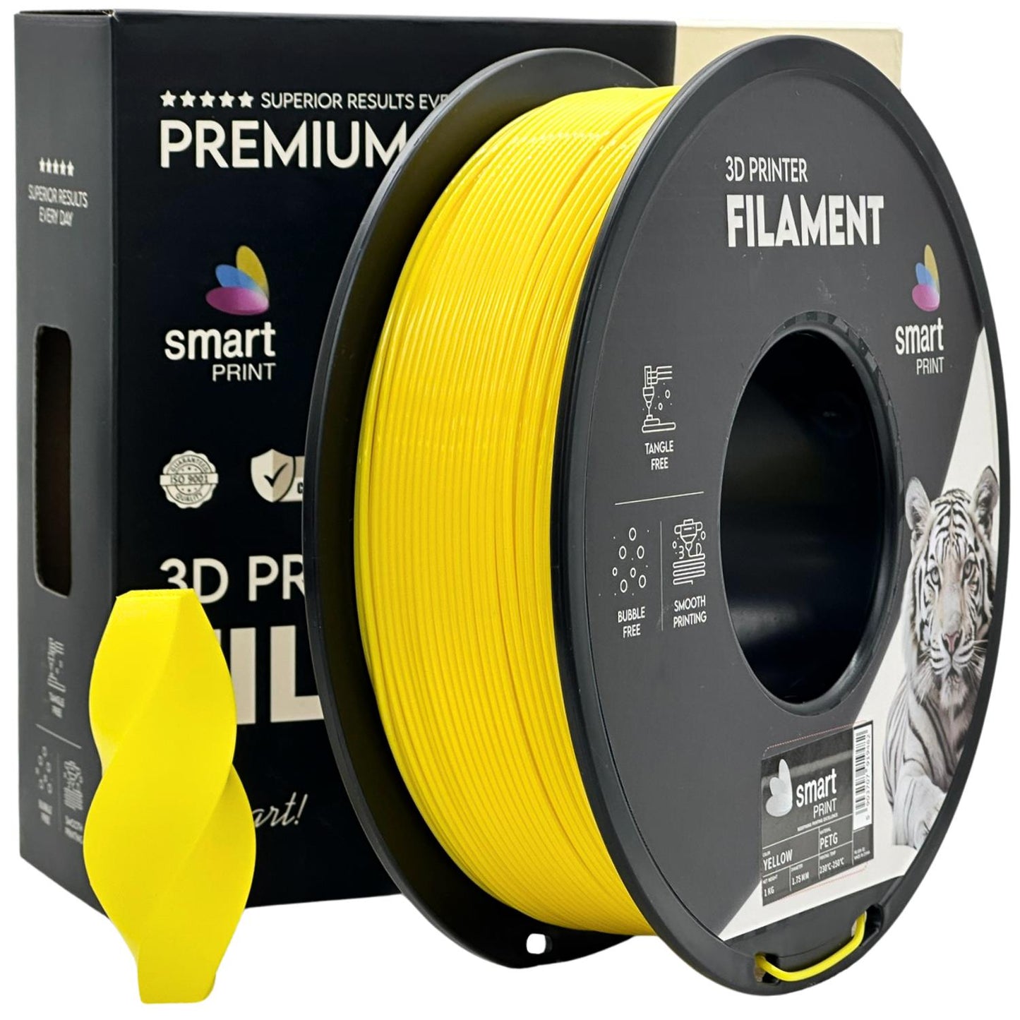 PETG yellow (geltonas) 1,75 mm, 1 kg – Smart Print