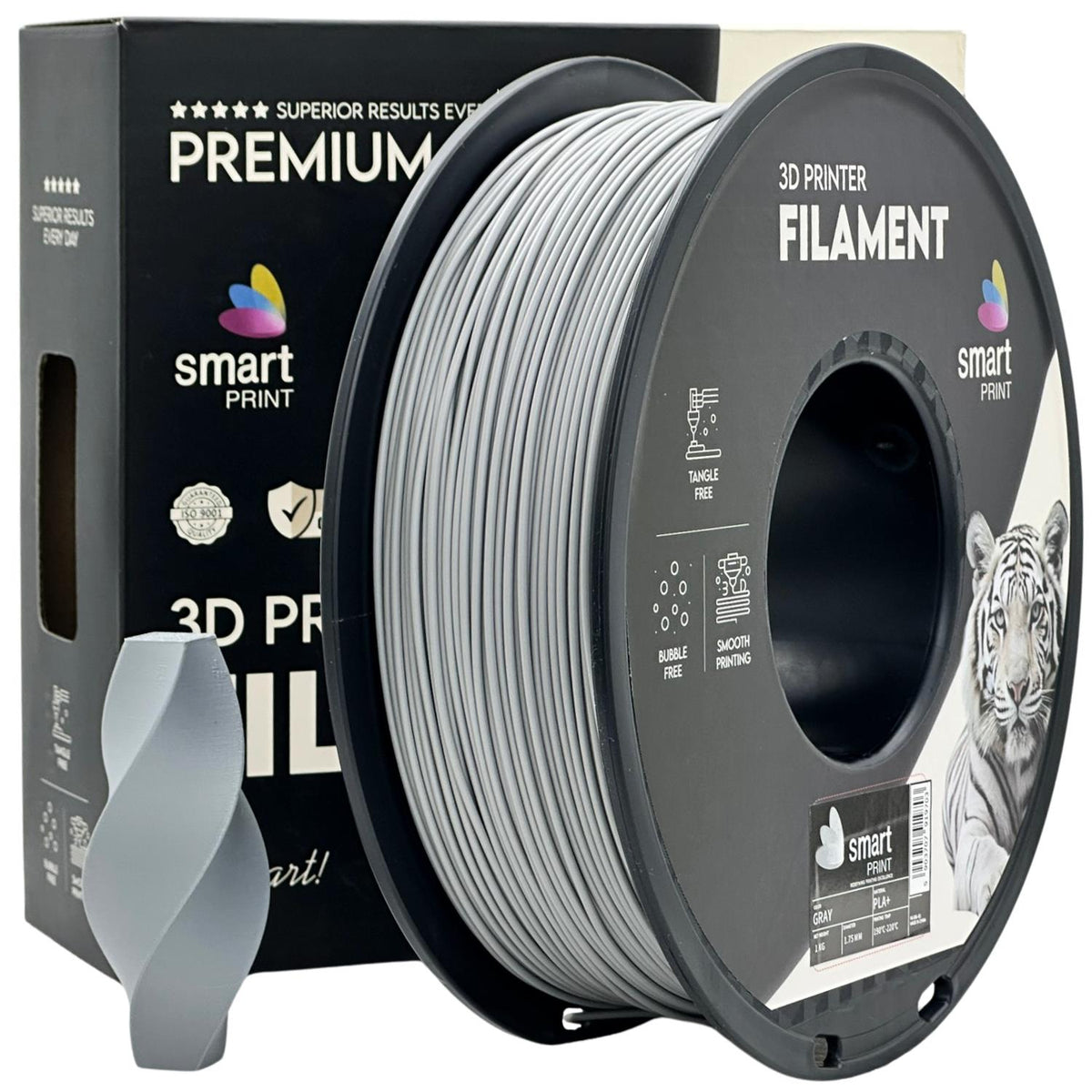 PLA+ silver (pilka) 1,75 mm, 1 kg – Smart Print