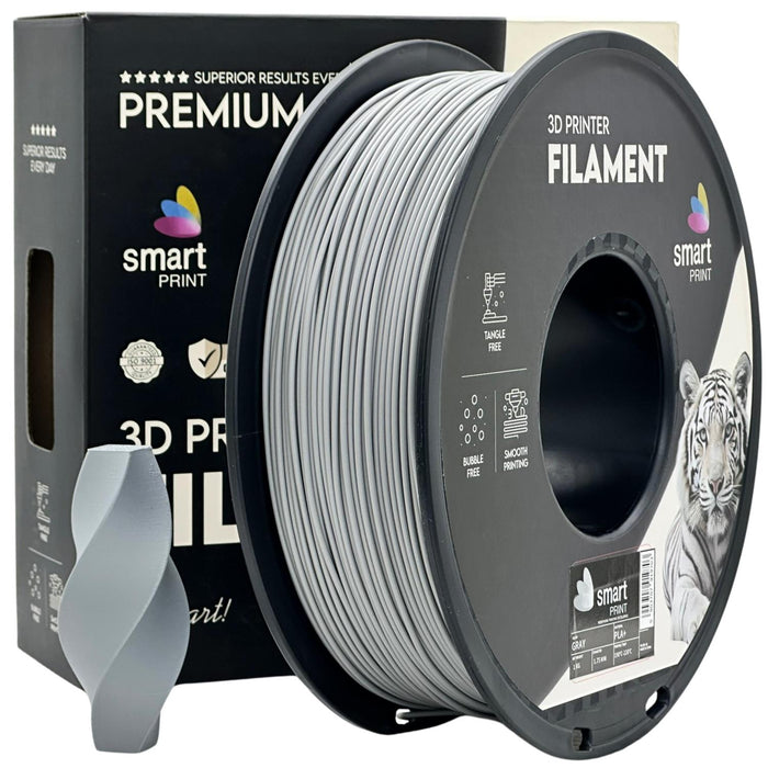 PLA+ silver (gray) 1.75 mm, 1 kg - Smart Print