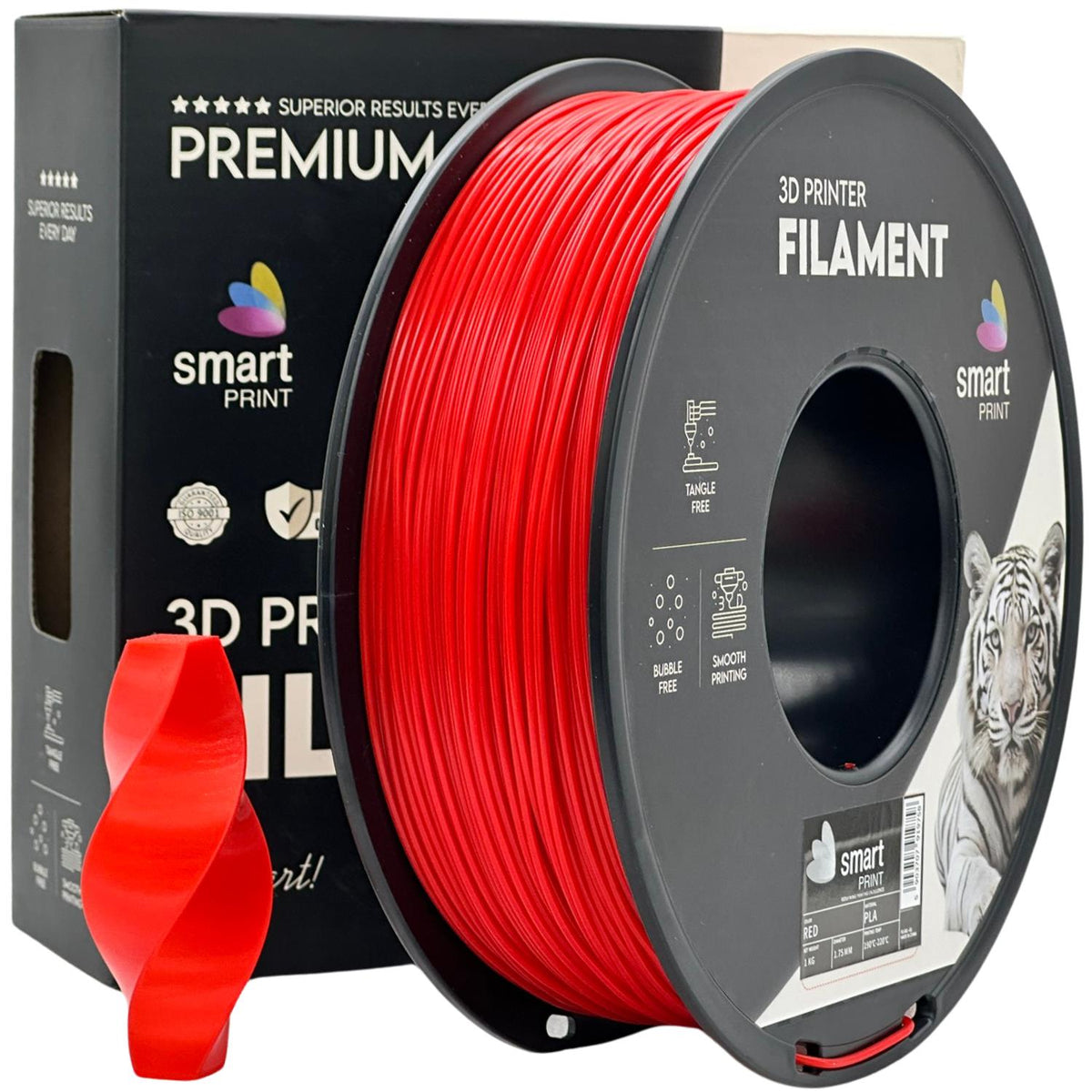 PLA red (raudonas) 1,75 mm, 1 kg – Smart Print