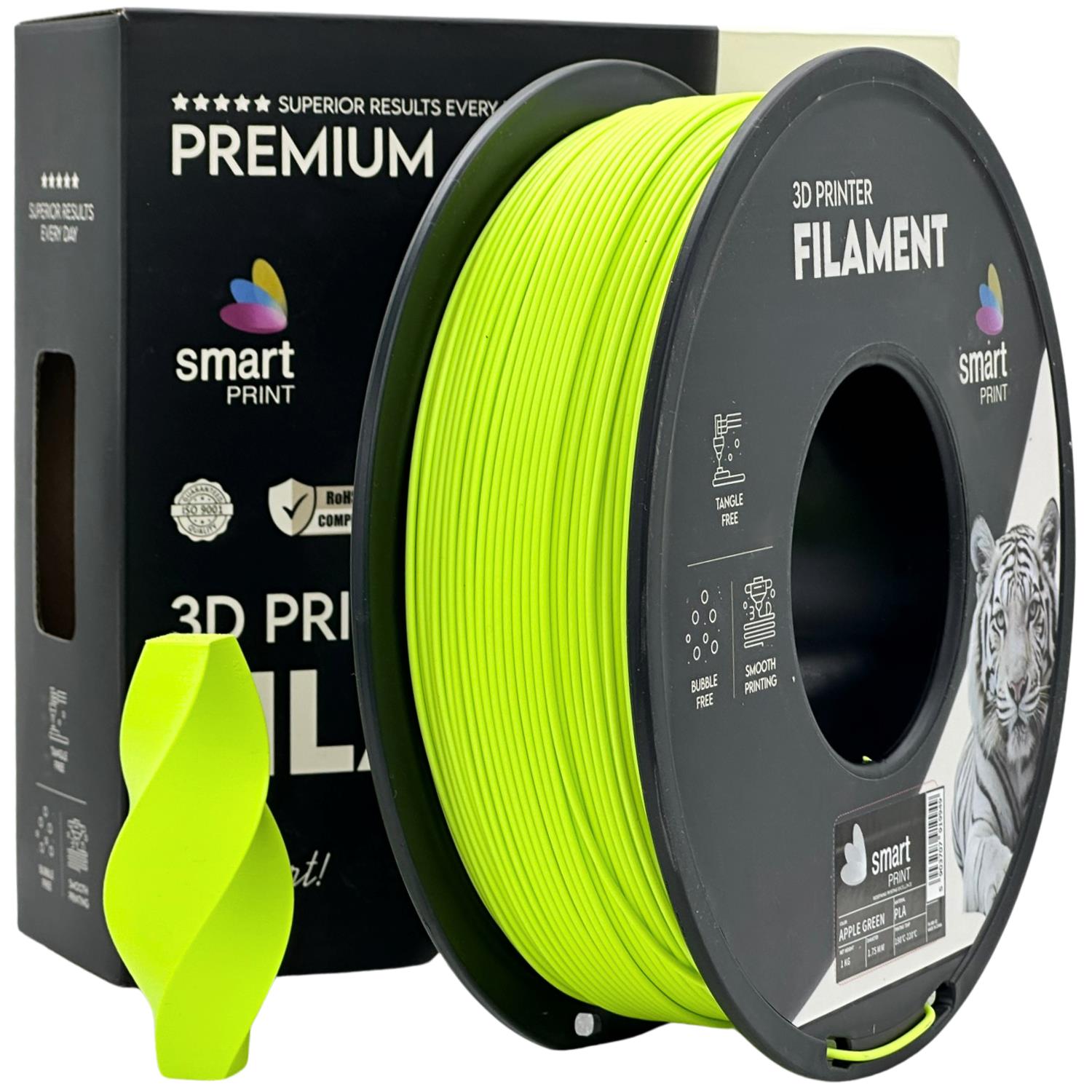 PLA Apple Green (obuolių žalia) 1,75 mm, 1 kg – Smart Print