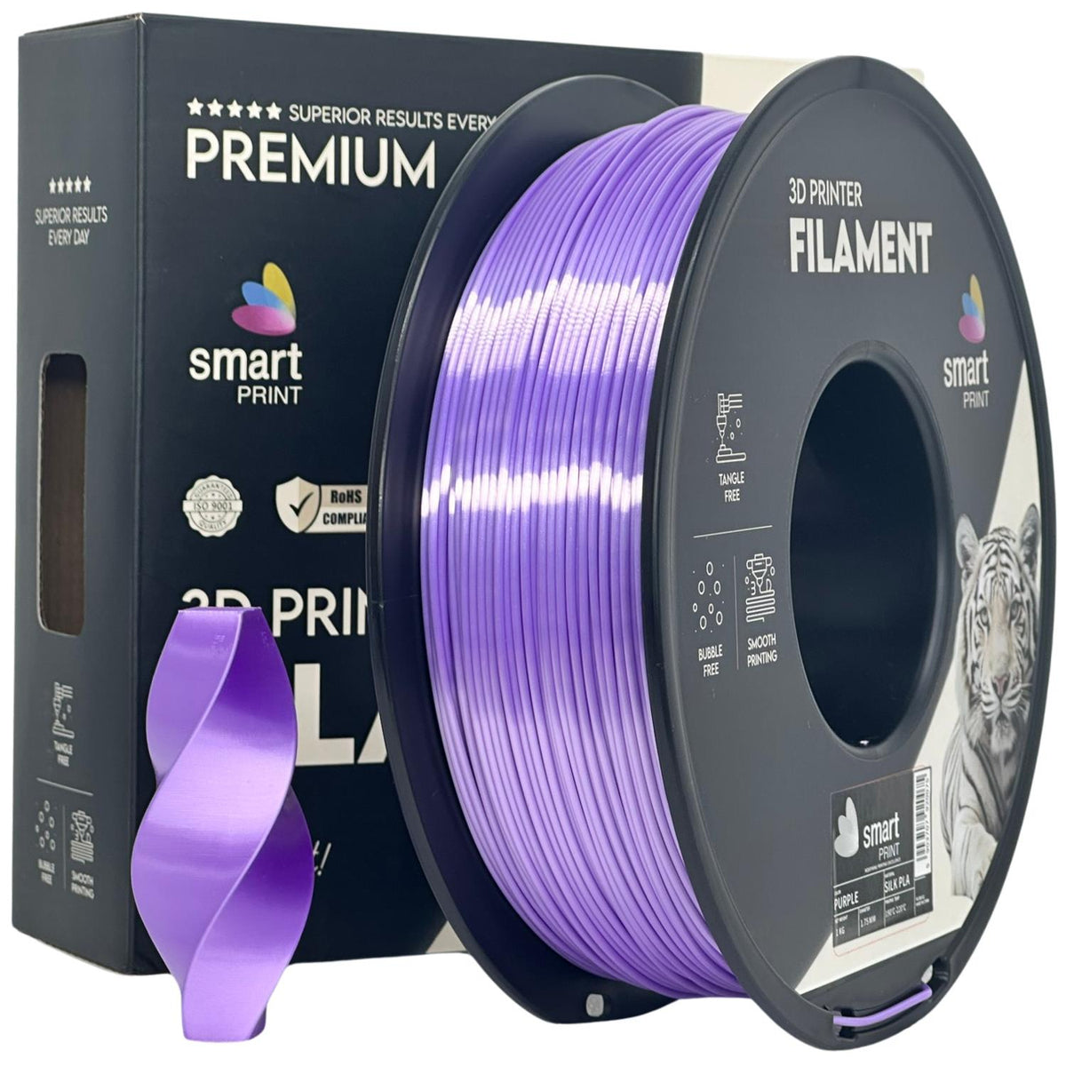 Silk PLA Purple (violetinis) 1,75 mm, 1 kg – Smart Print