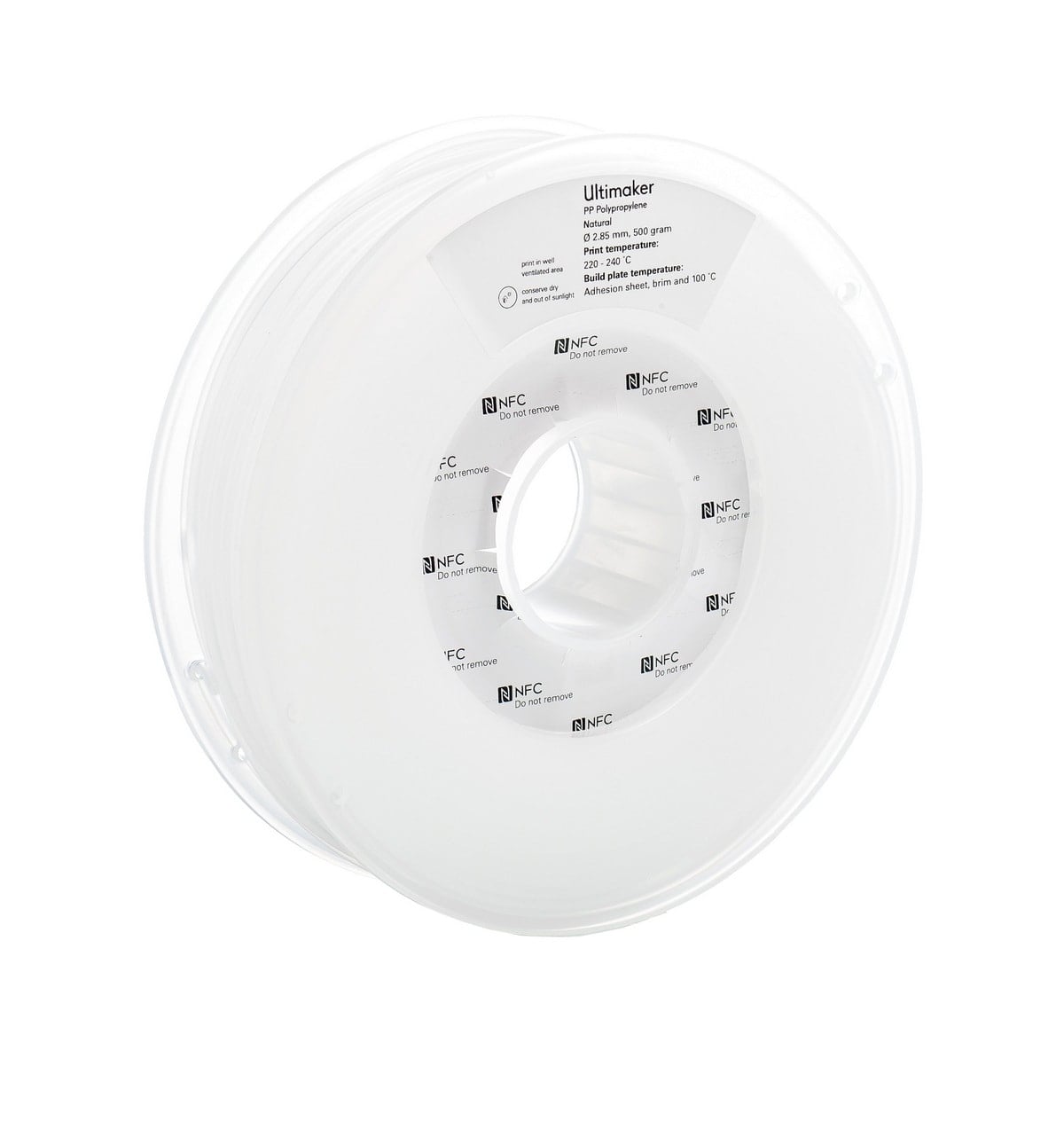 PP (polypropylene) transparent (skaidrus) 2,85 mm, 0,75 kg – UltiMaker